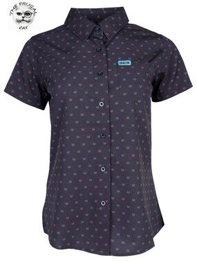 DIXXON FLANNEL - BROCHACHO S/S Party Shirt - Black & Tiffany - Women's Large
